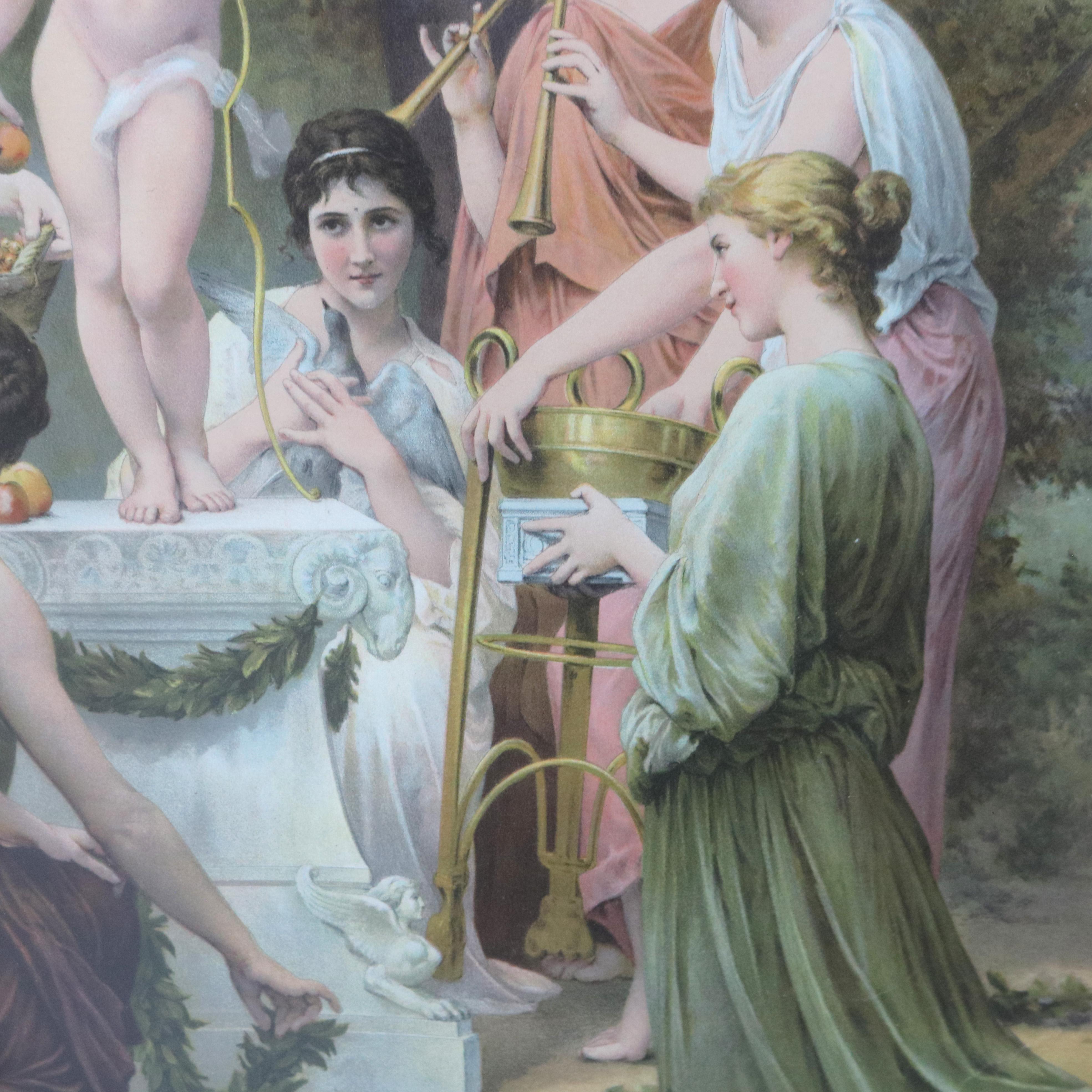 Impression ancienne d'un hommage à l'amour par W. Boughereau, vers 1900 en vente 3