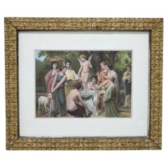Grabado Antiguo De "Homenaje Al Amor" De W. Boughereau C1900