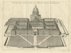 Antique Print of Hôtel National des Invalides, 'circa 1760'