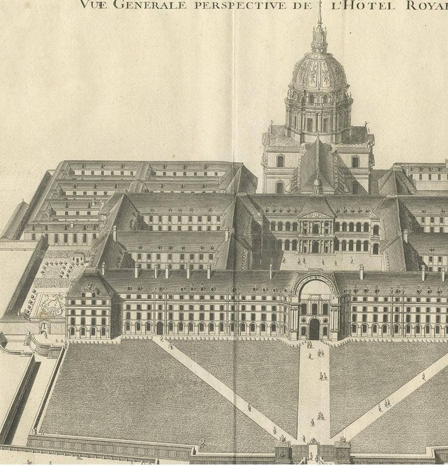 Antique Print of Hôtel National des Invalides, 'circa 1760'