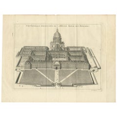 Gravure ancienne de l'Hôtel National des Invalides, vers 1760