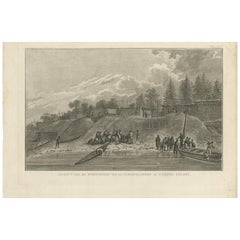 Antique Print of Houses in Nootka Channel by Cook, 1803