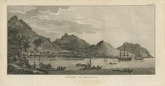 Antique Print of Huaheine II by Cook, 1803