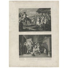 Stampa antica di Hudibras di T. Cook, 1810 circa
