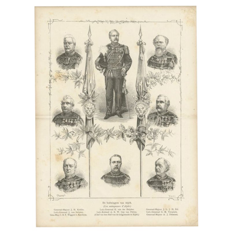 Gravure ancienne de l'importante armée d'Aceh à Sumatra, Indes orientales néerlandaises, 1883