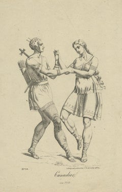 Antique Print of Indigenous Canadians by Trentsensky '1824'