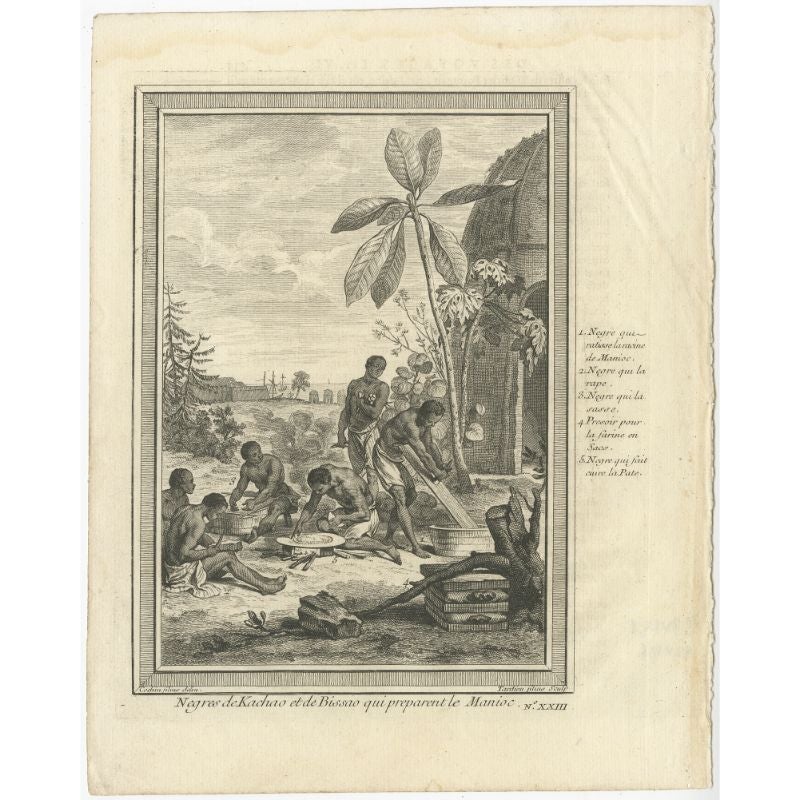 Antique Print of Inhabitants of Kachao, a Portuguese Colony, Now Bissau, Africa