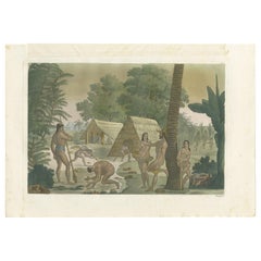 Impression ancienne d'habitants des îles Mariana par Ferrario '1831'