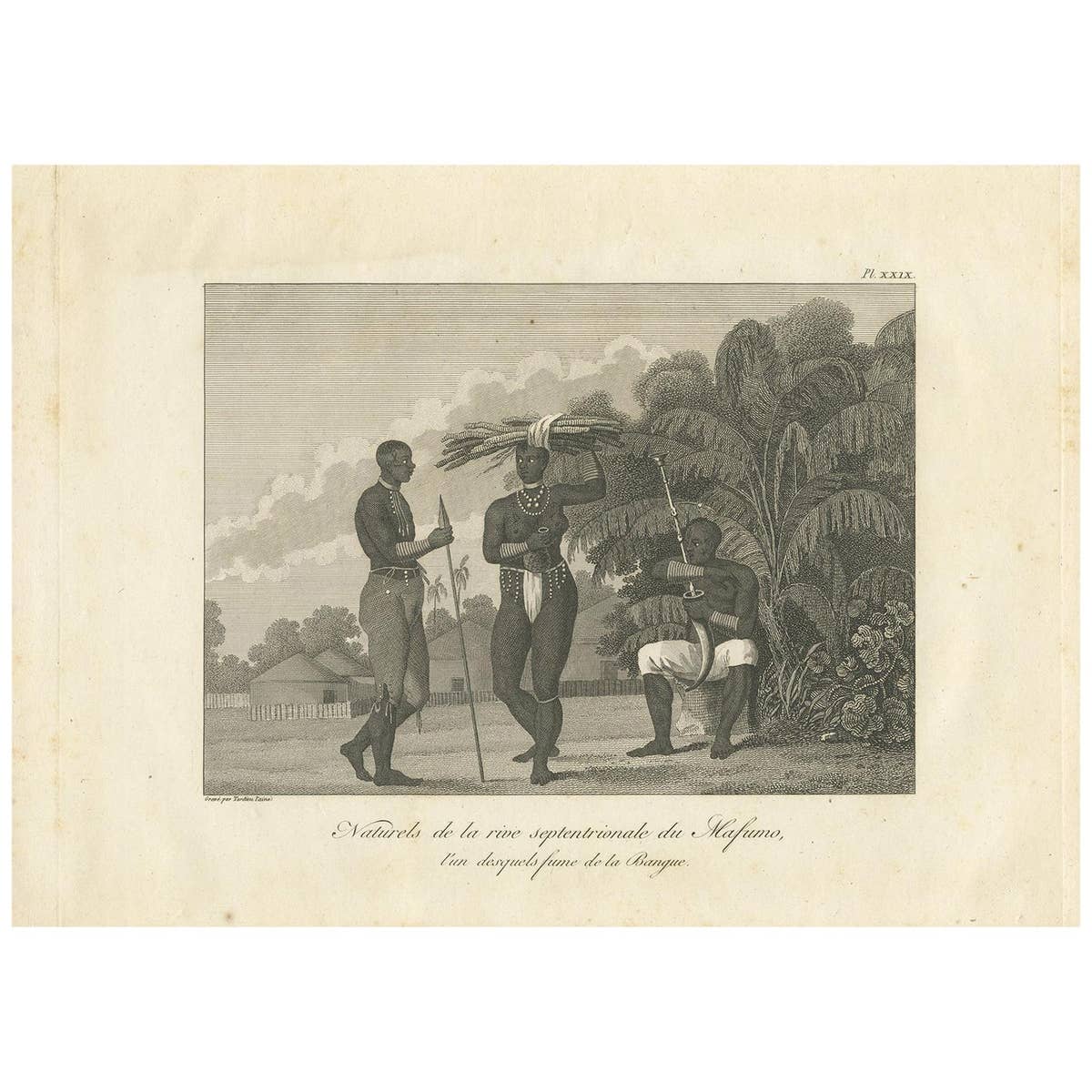 Antique Print of Inhabitants of the region of Mafumo River by Symes (1800)