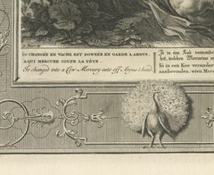 Antique Print of Io Changing into a Cow; Mercury Cuts off Argus's Head, 1733