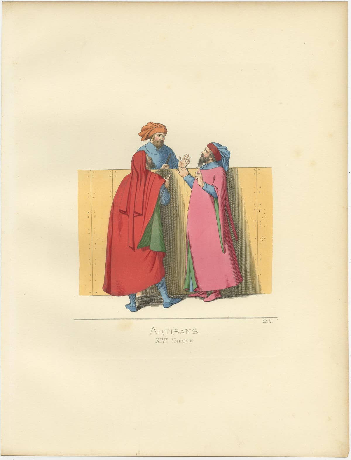 Antique Print of Italian Artisans by Bonnard, 1860