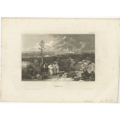 Antiker Druck von Italica in Spanien, 1840