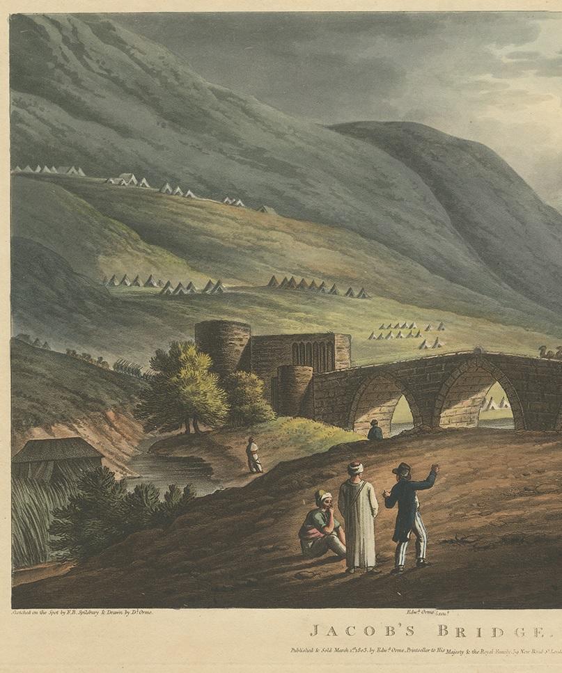 English Antique Print of Jacob's Bridge by Spilsbury, 1803 For Sale