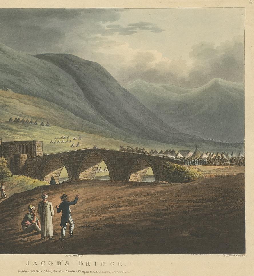 Antique Print of Jacob's Bridge by Spilsbury, 1803 In Good Condition For Sale In Langweer, NL