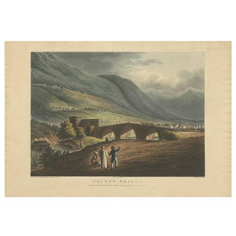 Jacob’s Bridge – Aquatint View of Syria & Holy Land by Spilsbury, 1803