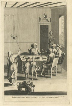 Antique Print of Jewish Ceremonies by A. Calmet, 1727