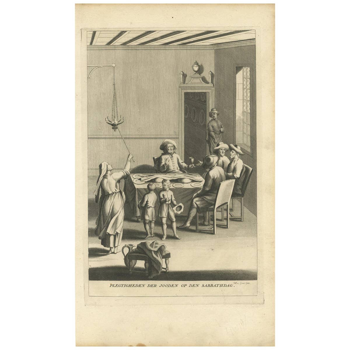 Antique Print of Jewish Ceremonies by A. Calmet, 1727