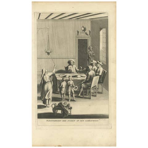 Antique Print of Jewish Ceremonies by A. Calmet, 1727