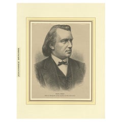 Impression ancienne de Johannes Brahms, compositeur, Pianiste et Conductor allemand, 1880