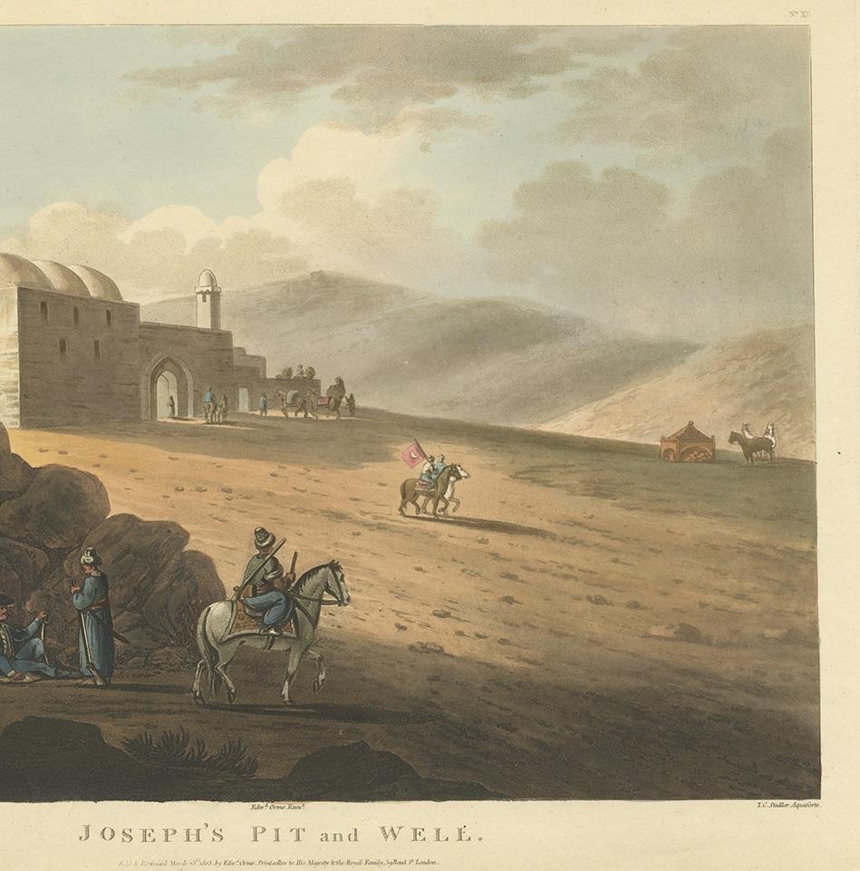 Antiker Druck des Josephs Brunnens von Spilsbury, 1803 im Zustand „Gut“ im Angebot in Langweer, NL