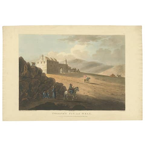 Joseph's Pit and Well – Aquatint of Jubb Yussef in Israel, 1803