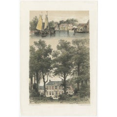Antique Print of Joure and Osinga State in the Netherlands, 1882