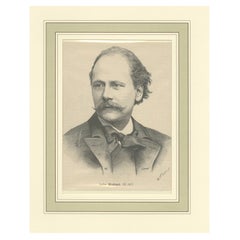 Antiker Druck von Jules Massenet, dem französischen Komponisten, der über 30 Opern schuf, 1892