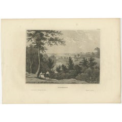 Antique Print of Karlskrona in Sweden, 1839