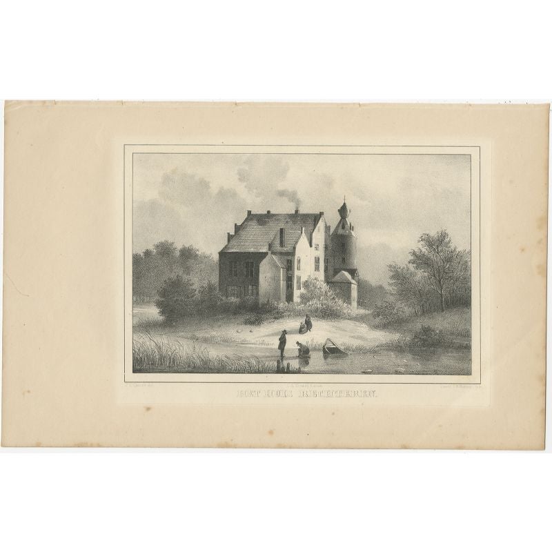Impression ancienne de Kasteel Rechteren à Dalfsen, Hollande  Van der Aa, 1846