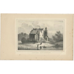 Antique Print of Kasteel Rechteren in Dalfsen, Holland, by Van Der Aa, 1846