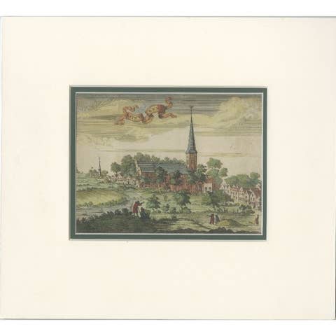 Antique Print of Katwijk Aan Den Rijn in The Netherlands, c.1720