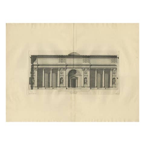 Antique Print of Kedleston Hall by Gandon, c.1770