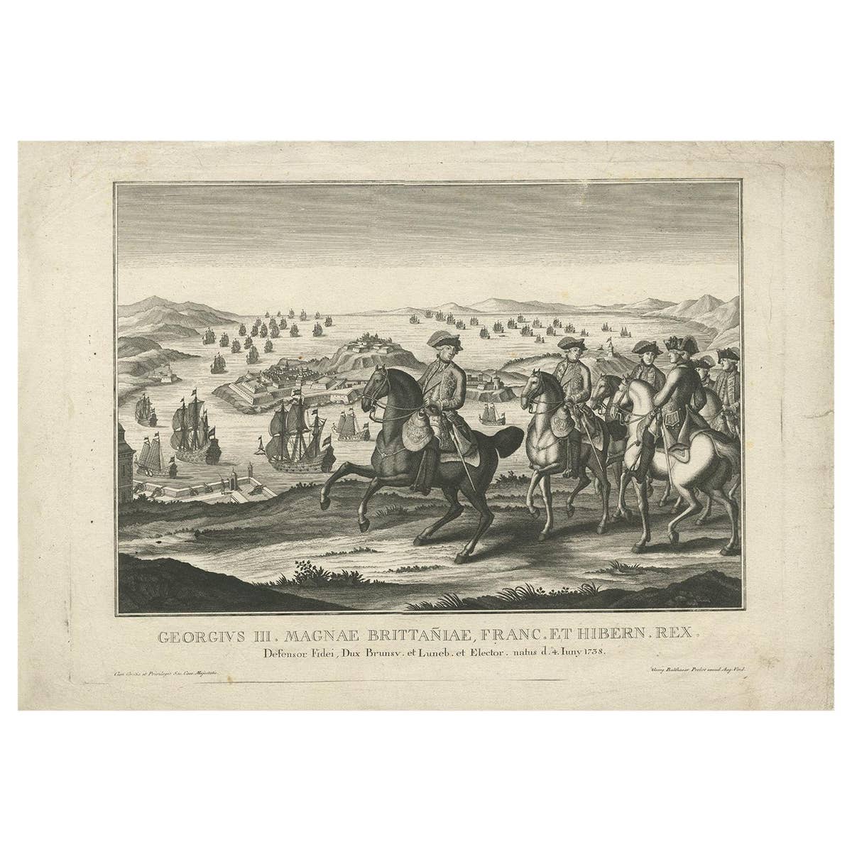 Antique Print of King George III by Probst, circa 1790