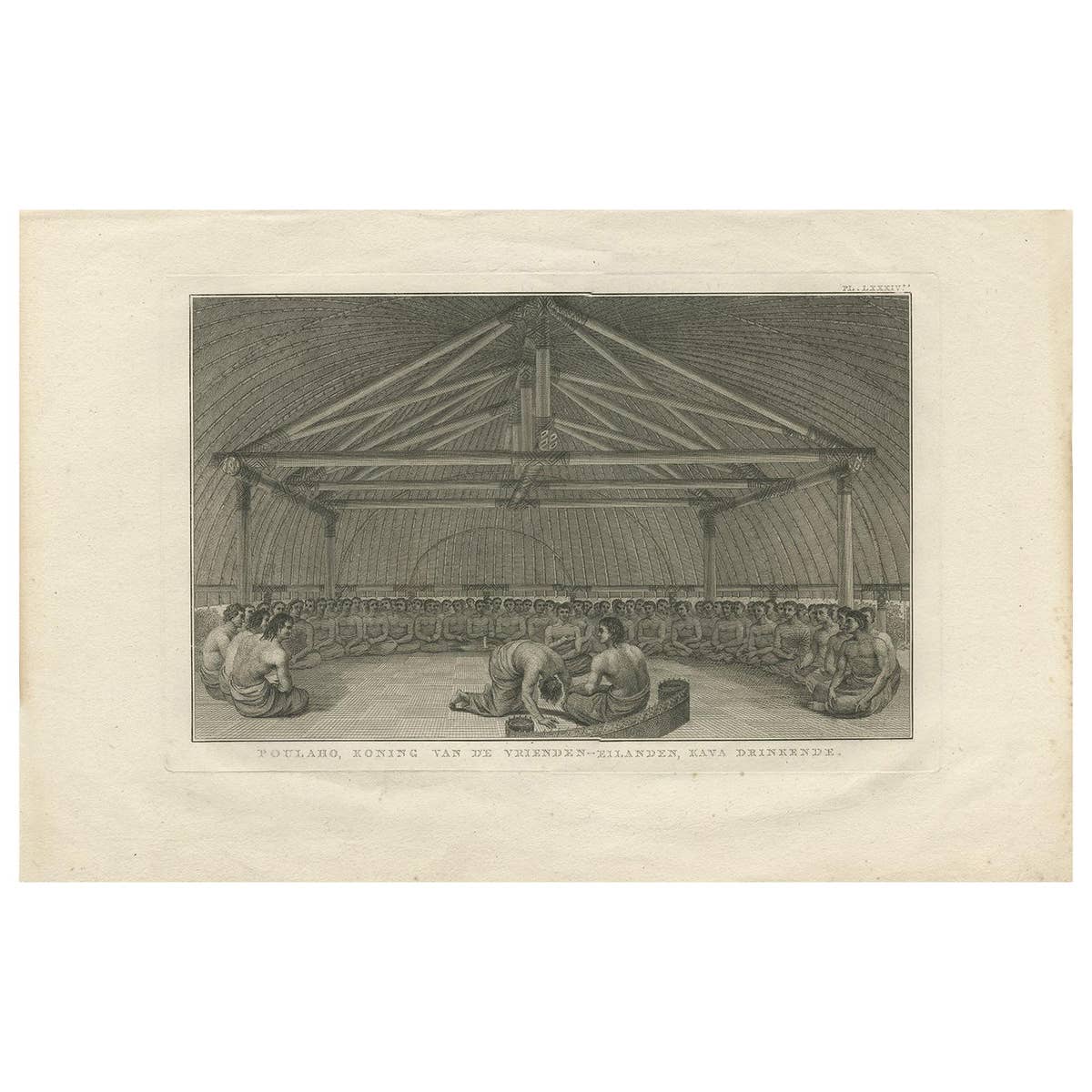 Antique Print of King Poulaho of the Friendly Islands by Cook, 1803