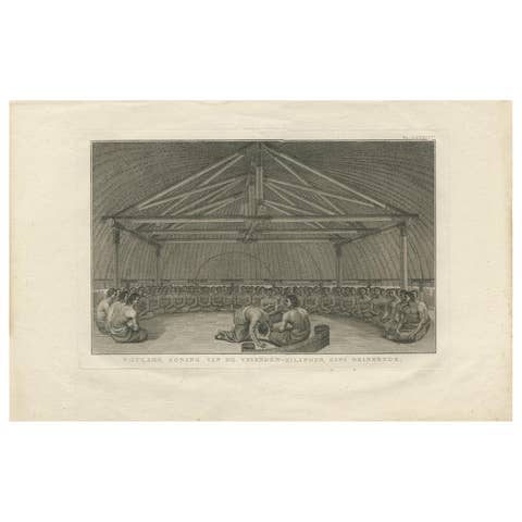 Antique Print of King Poulaho of the Friendly Islands by Cook, 1803