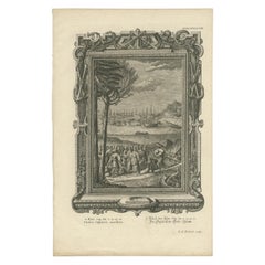 Impression ancienne d'une mouche en or du roi Salomon provenant d'Ophir par Scheuchzer, 1731