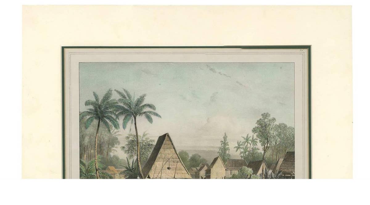 Antique Print of Koepang 'Timor, Indonesia' by C.W.M. Van De Velde, 1844