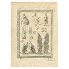 Antique Print of Krasnoyarsk Sculptures and Idols of Russia, 1768