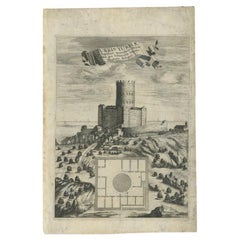 Antique Print of La Turbie and the Tropaeum Alpium Near Monaco in France, C.1760