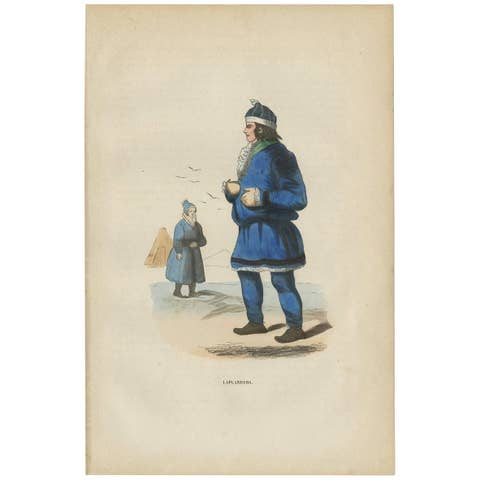 Laplanders in Traditional Winter Dress – Berghaus Ethnographic Print, 1855