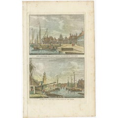 Stampa antica di Lemmer, Grietmanshuis, Frisia, Paesi Bassi, 1790 ca.