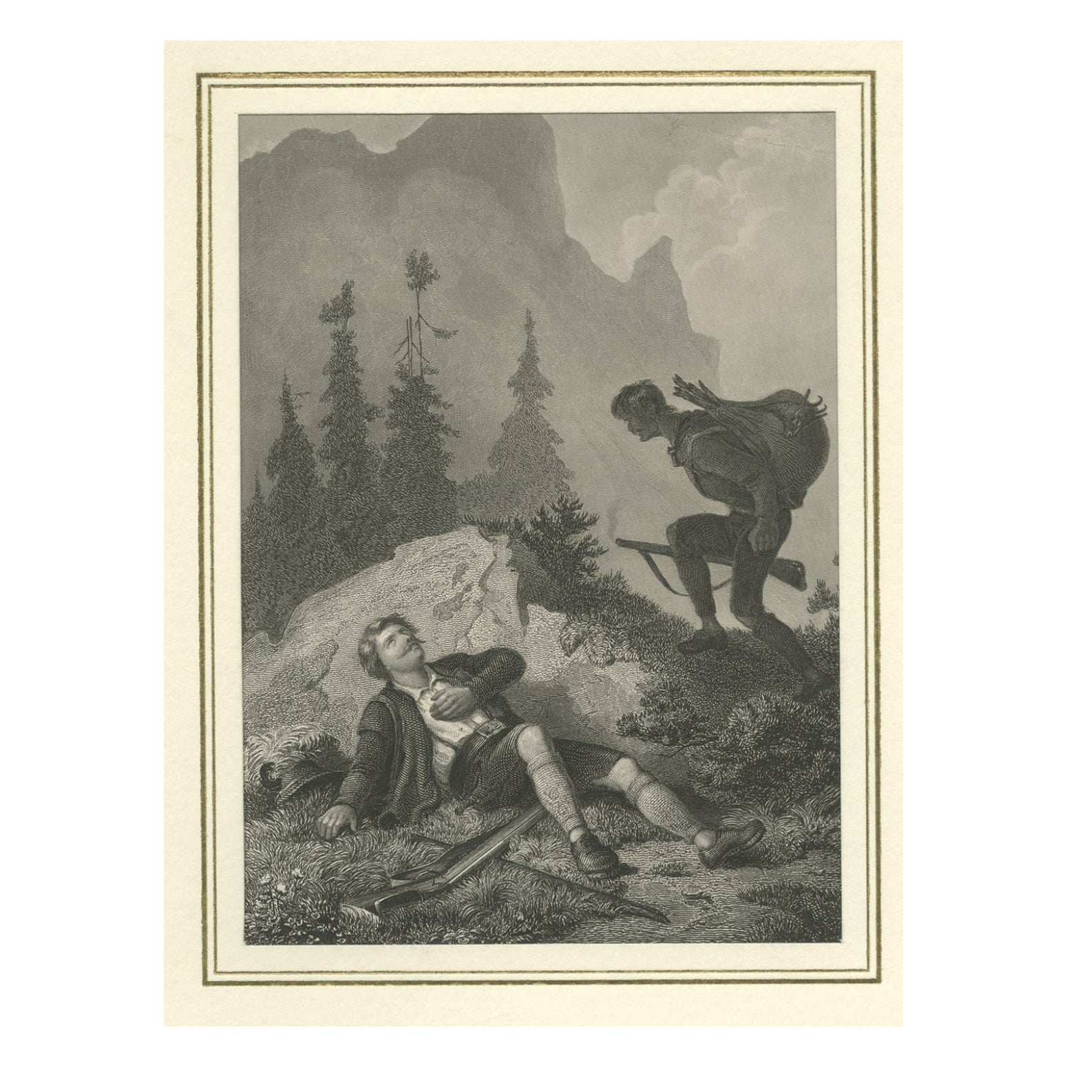 Antique Print of Lieutenant Kock, circa 1870