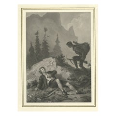 Antique Print of Lieutenant Kock, circa 1870