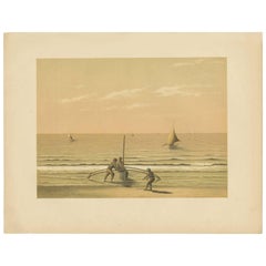 Antiker Druck lokaler Gefäße in der Sunda-Strait in Indonesien, 1888