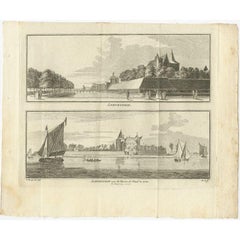 Antique Print of Loevestein Castle by Tirion, 1749