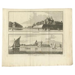 Antique Print of Loevestein Castle in Holland by Tirion, 1749