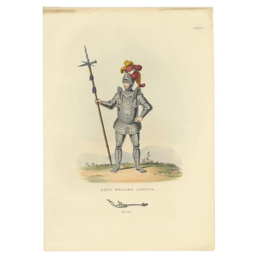 Antique print titled 'Long Bellied Armour'. Old print of long-bellied armour. This print originates from 'A critical inquiry into antient armour as it existed in Europe (..)' by Sir Samuel Rush Meyrick.

Artists and Engravers: Published by Henry