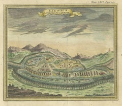 Antique Print of Longvek or Lavek the capital of Cambodia