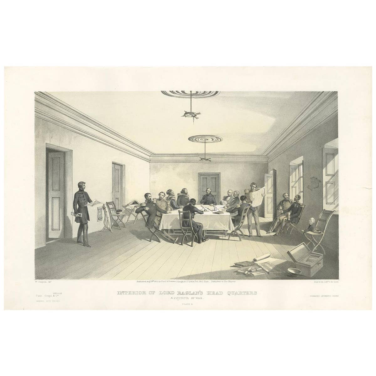 Antique Print of Lord Raglan's Head Quarters 'Crimean War' by W. Simpson, 1855
