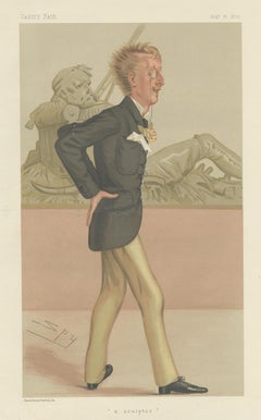 Antique Print of Lord Ronald Gower Published in the Vanity Fair, '1896'